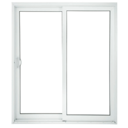 Porte-patio blanche à deux panneaux